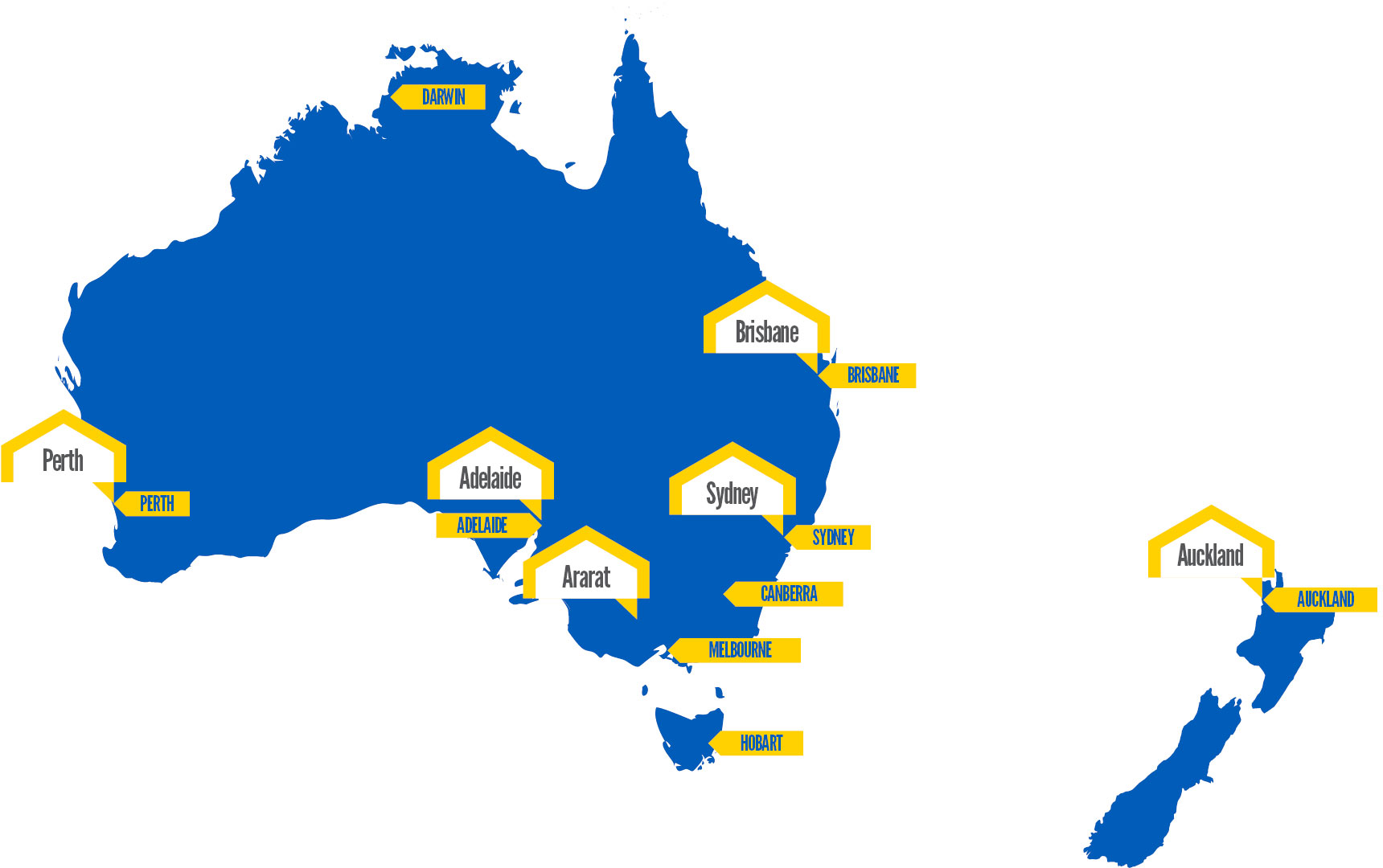 Manufacturing locations map